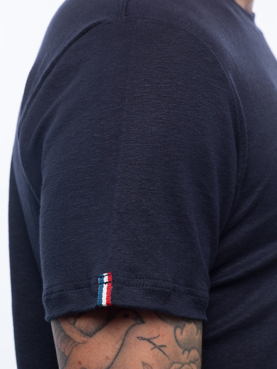T-shirt Iconic Lin | Col rond | bleu