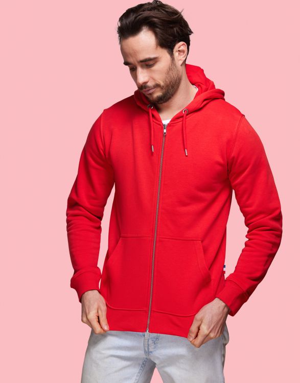 HOODIE ZIP CAP MIXTE ROUGE