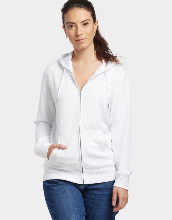 HOODIE ZIP CAP MIXTE BLANC