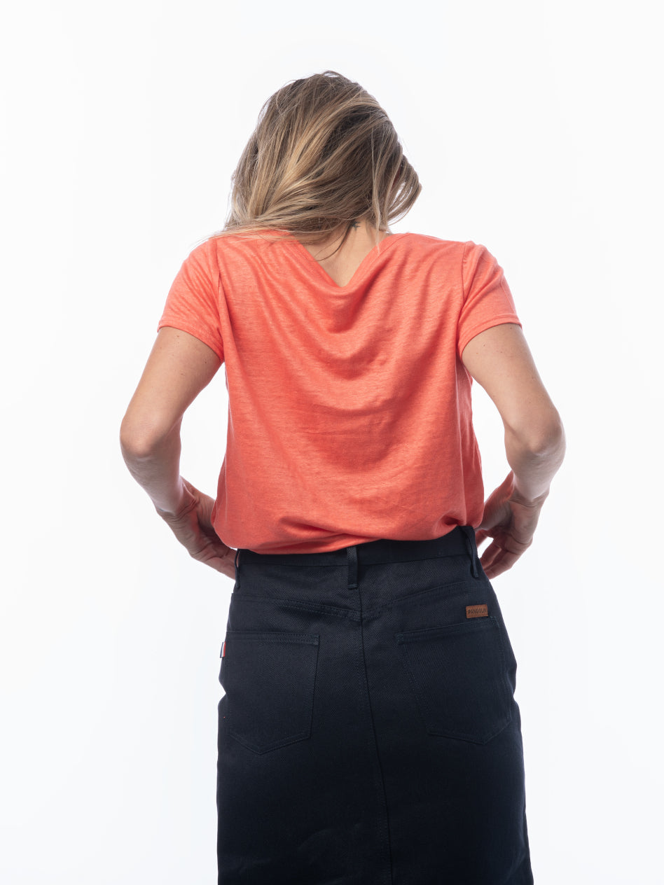 Femme | Col V | corail