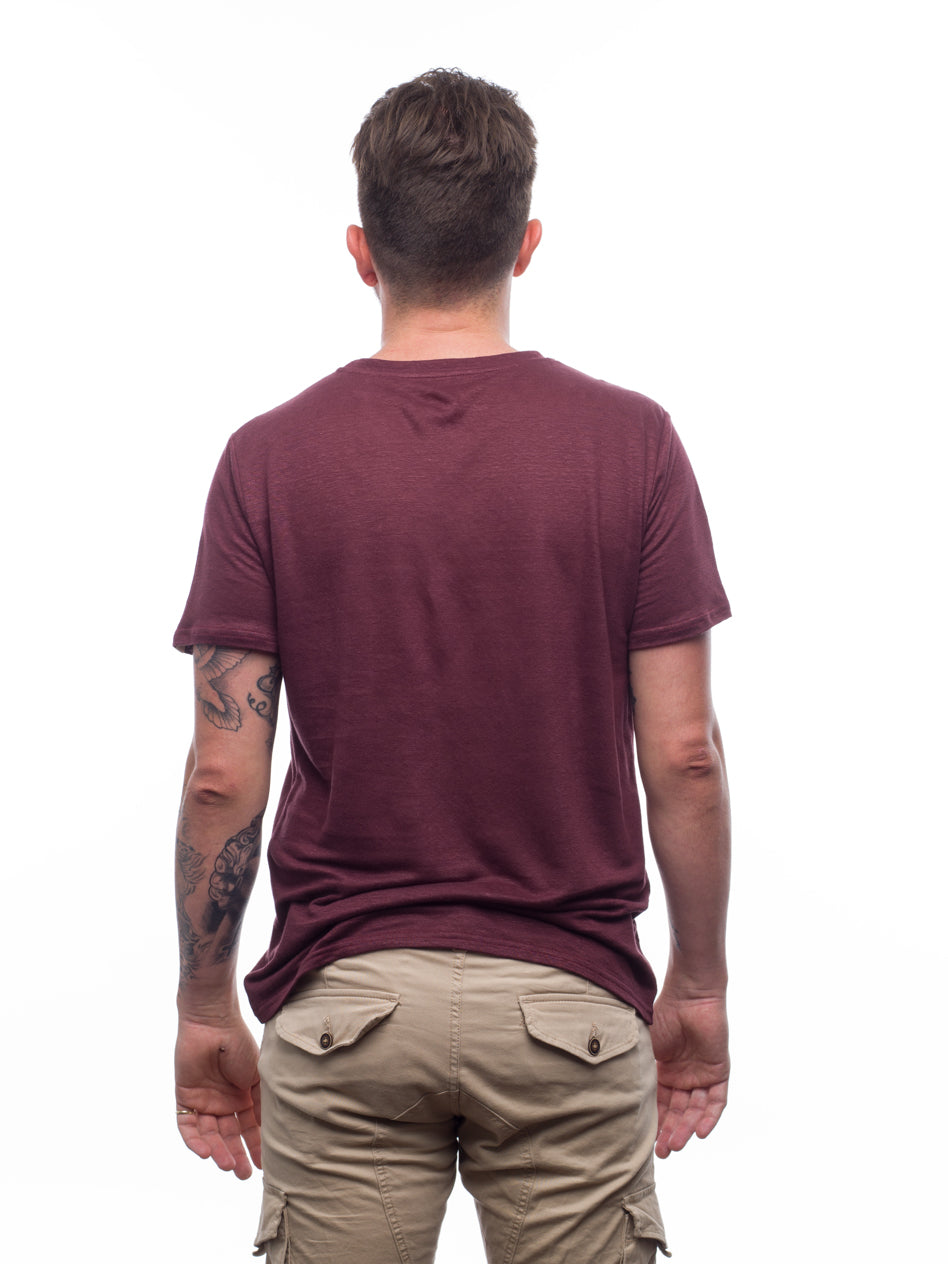 Homme | Col rond | bordeaux