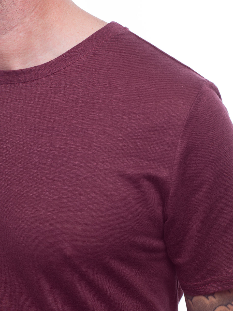 Homme | Col rond | bordeaux