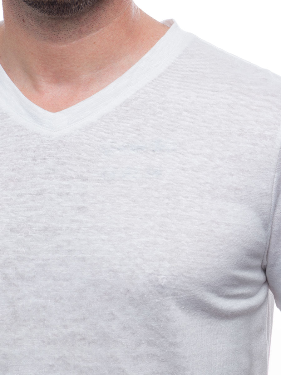 Homme | Col V | blanc
