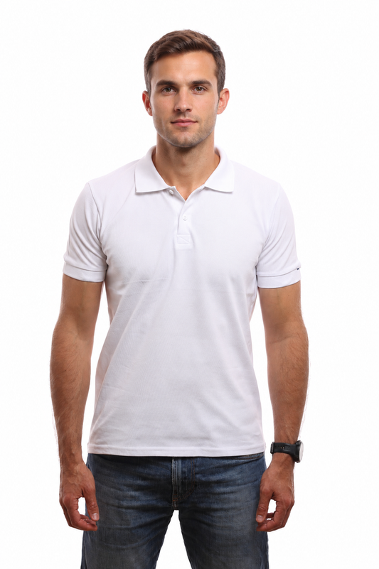 POLO HOMME COTON BIO BLANC