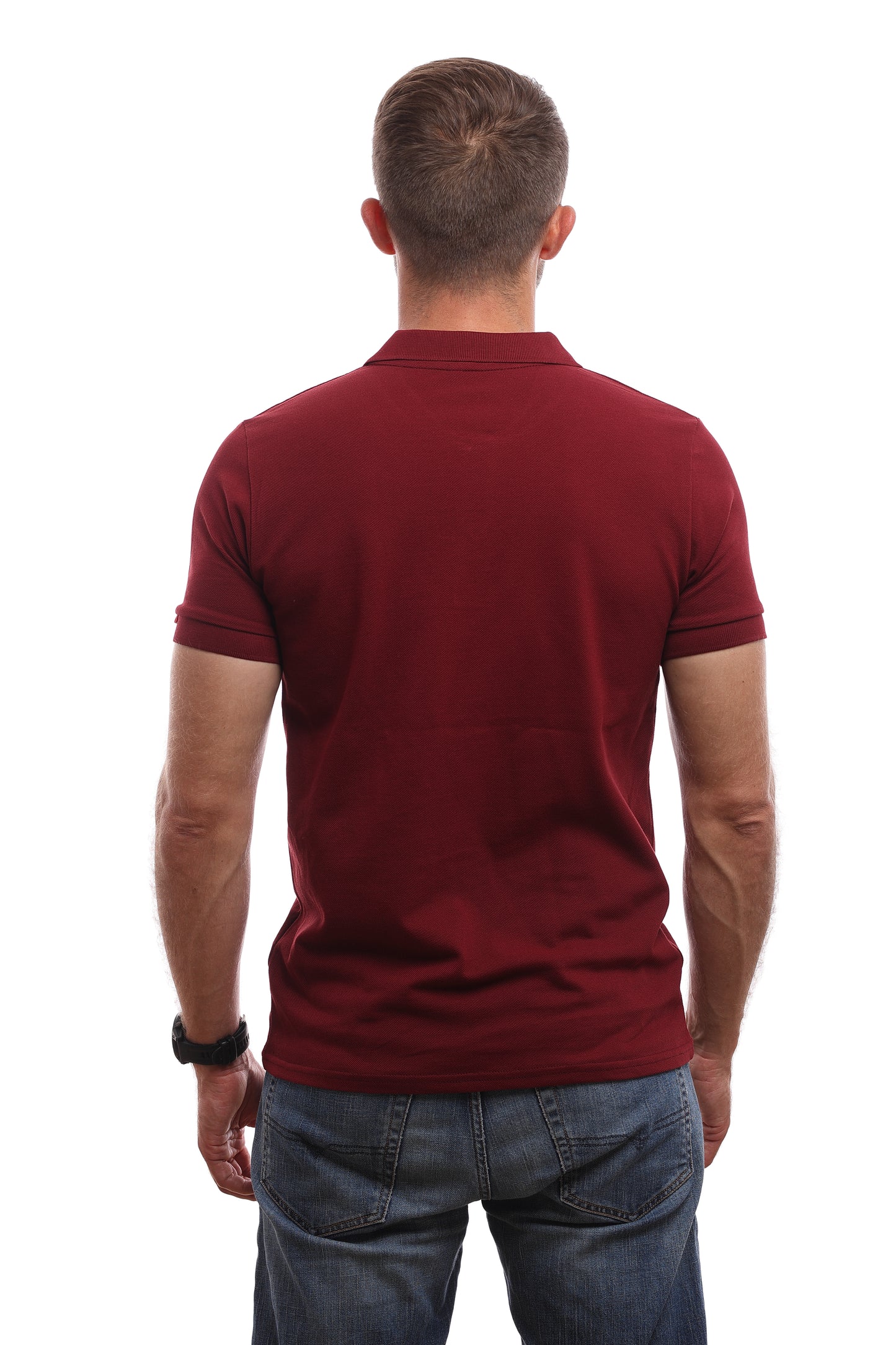 POLO HOMME COTON BIO BORDEAUX