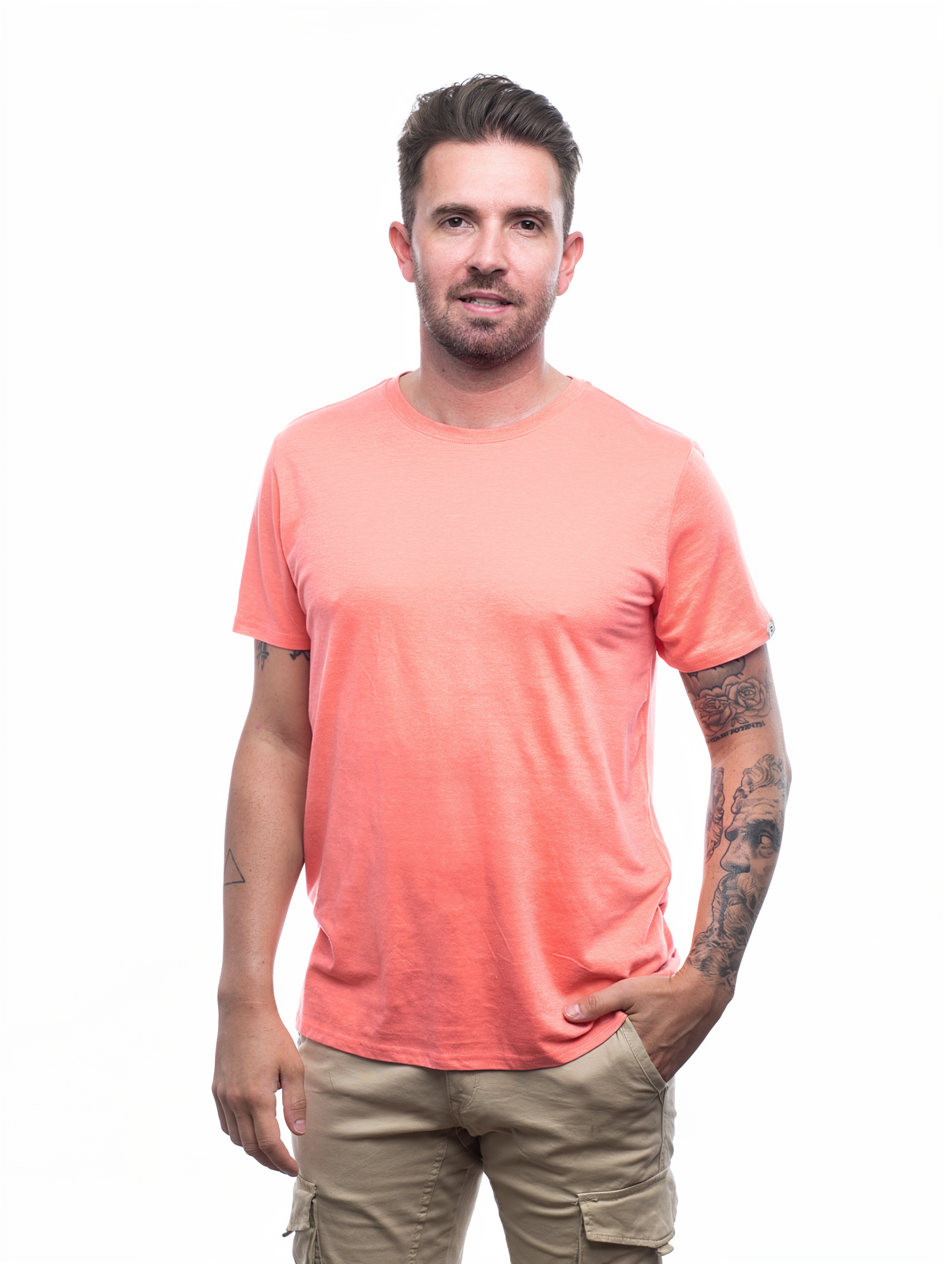Homme | Col rond | corail