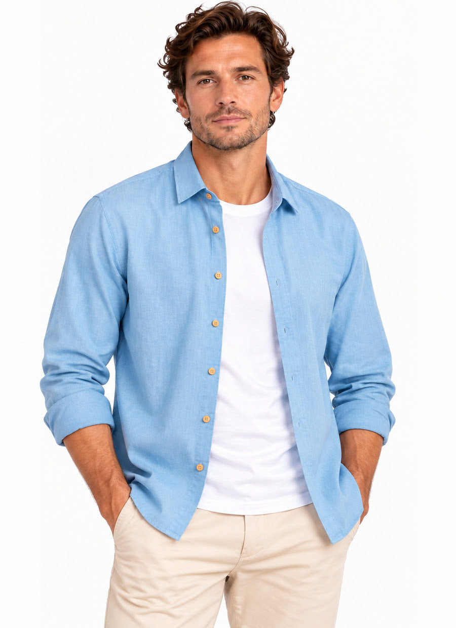 Chemise Lin | Homme | Bleu Ciel