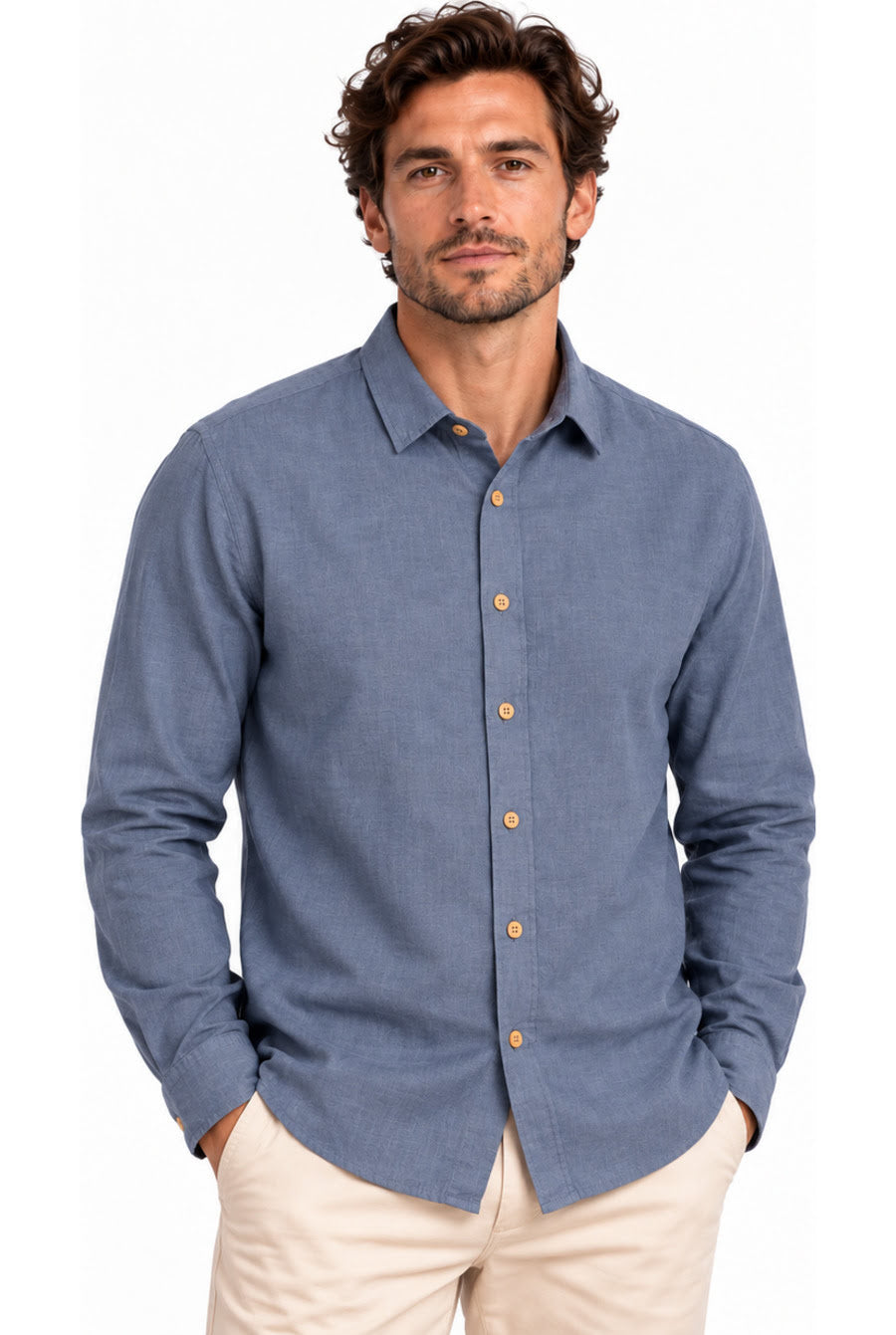Chemise Chanvre | Homme | Bleu Horizon