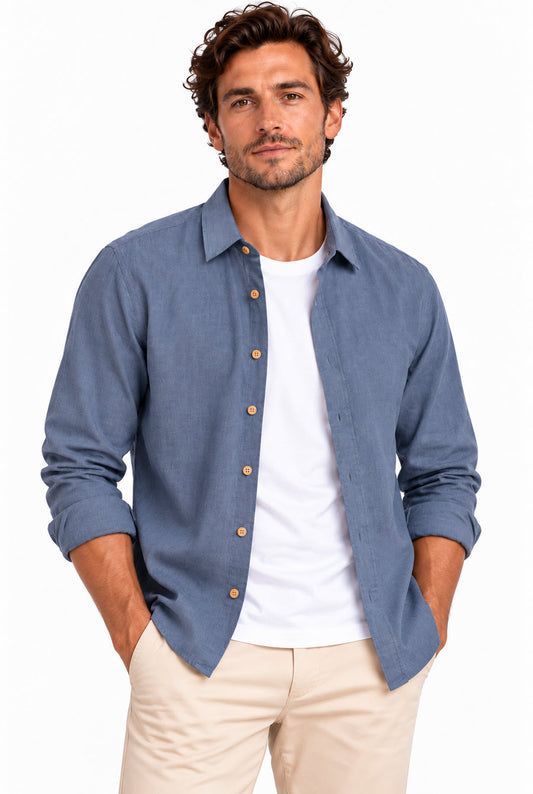 Chemise Chanvre | Homme | Bleu Horizon
