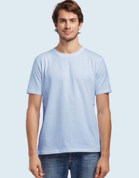 TEE HOMME COTON BIO BLEU CIEL