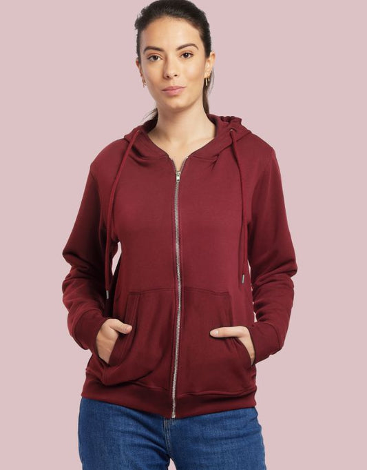 HOODIE ZIP CAP MIXTE BORDEAUX