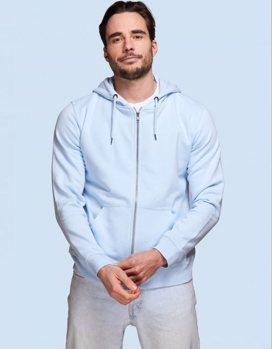 HOODIE ZIP CAP MIXTE BLEU CIEL