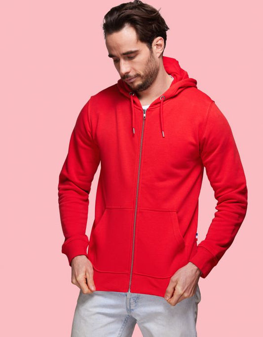 HOODIE ZIP CAP MIXTE ROUGE