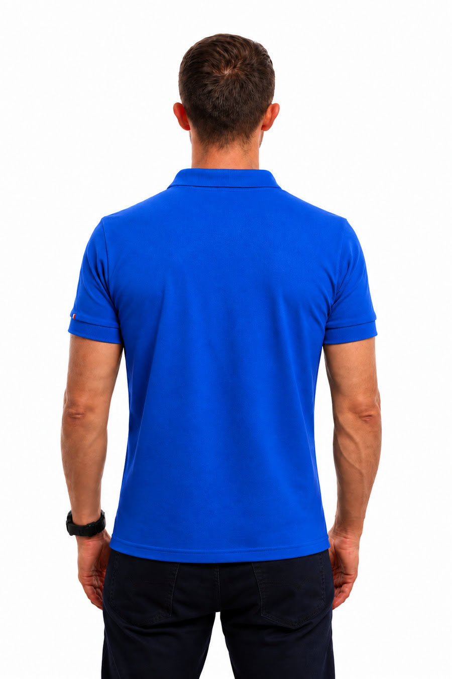 POLO HOMME COTON BIO BLEU ROI