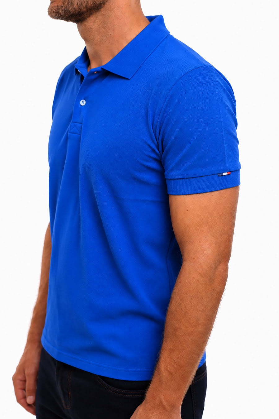 POLO HOMME COTON BIO BLEU ROI