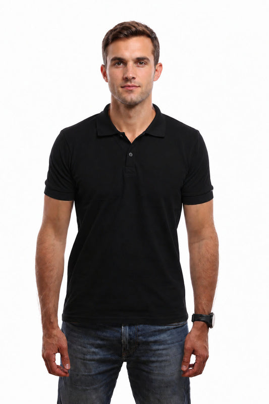 POLO HOMME COTON BIO NOIR