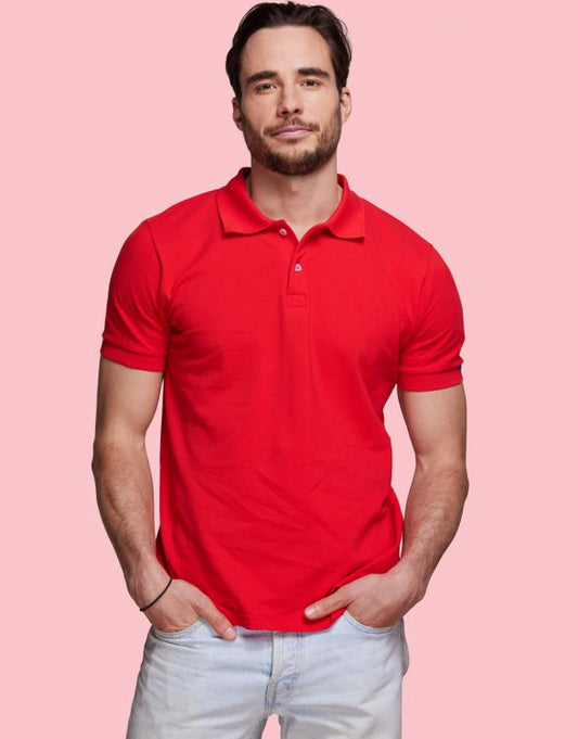 POLO HOMME COTON BIO ROUGE