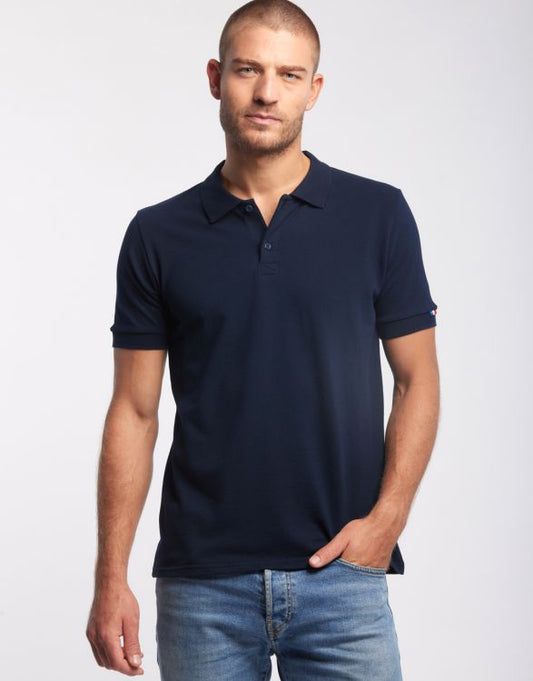 POLO HOMME COTON BIO MARINE