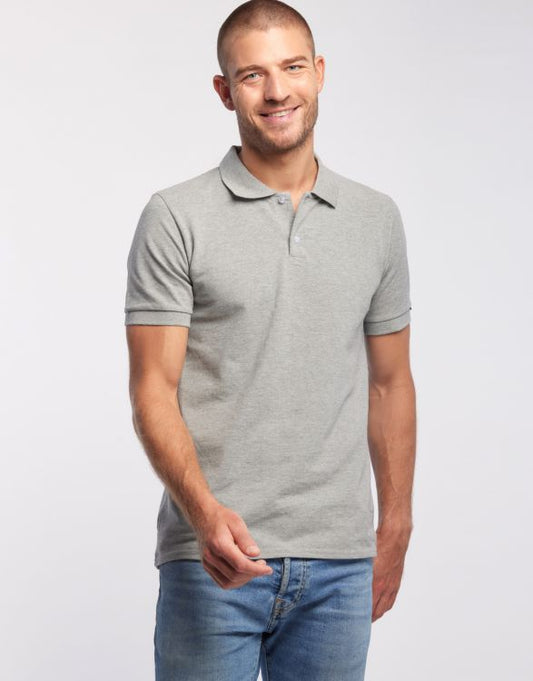 POLO HOMME COTON BIO GRIS CLAIR