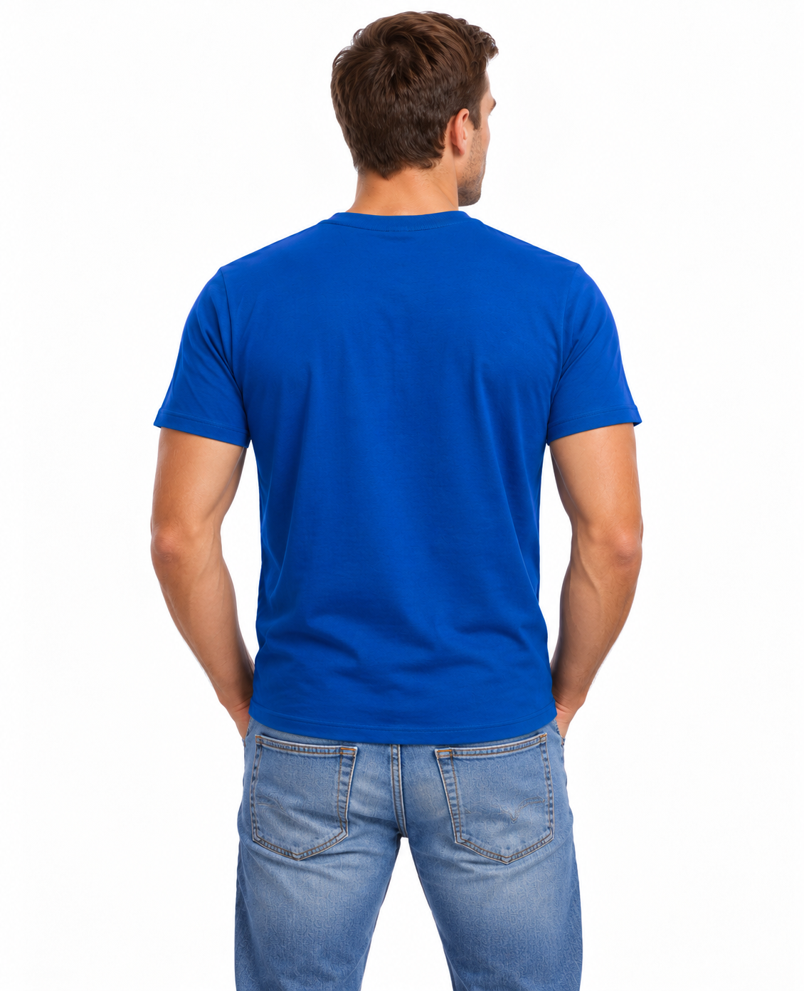 TEE HOMME COTON BIO BLEU ROI